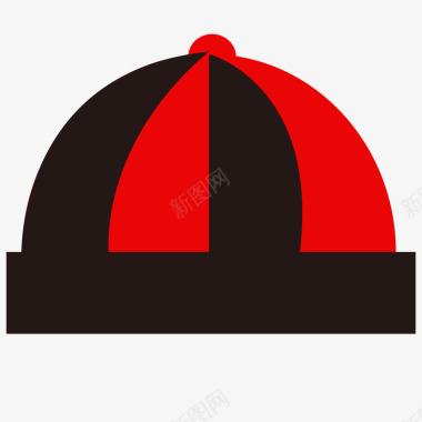 黑色帽子黑色圆弧新郎帽子元素矢量图图标图标