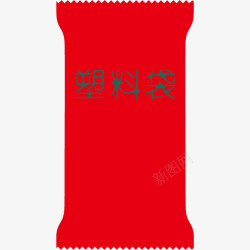 红色简约塑料袋包装素材