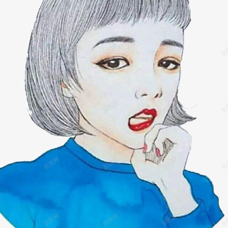 摸脸的短发美女png免抠素材_88icon https://88icon.com 卡通 手绘 摸脸 气质 漂亮 短发 美丽 美女 美女摸脸