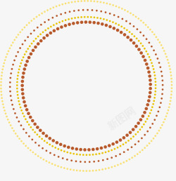 手绘黄色圆圈圆点素材