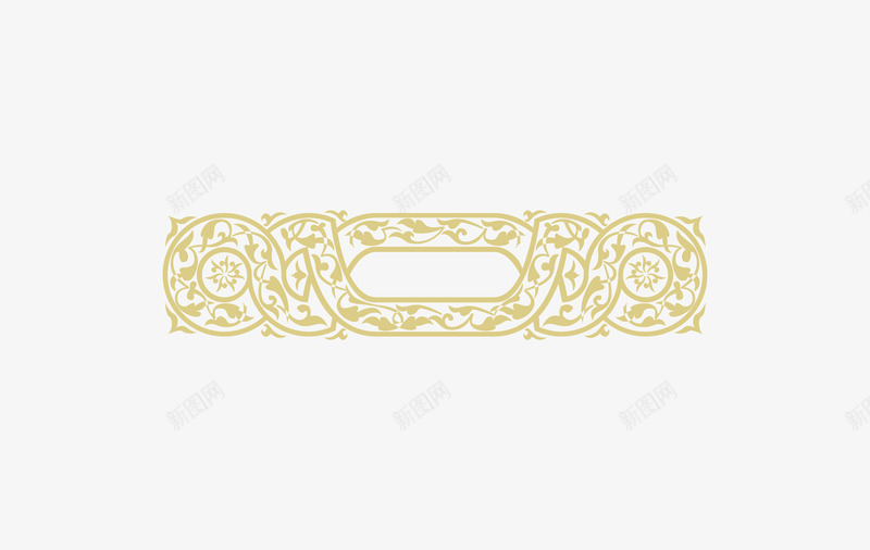 黄色中式边框花纹png免抠素材_88icon https://88icon.com 中式 花纹 边框 黄色