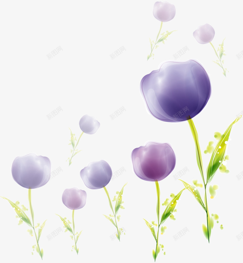 紫色梦幻花朵草地png免抠素材_88icon https://88icon.com 梦幻 紫色 花朵 草地 设计