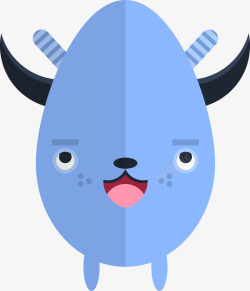蓝色可爱的小怪物素材