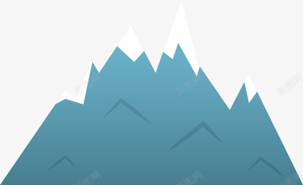 积雪卡通高山山峰图标图标