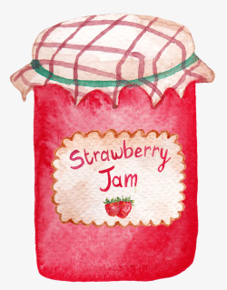 罐子里的草莓酱手绘图素材