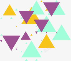 彩色三角形拼图矢量图素材