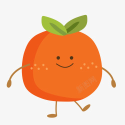 卡通扁平化橙子水果矢量图素材