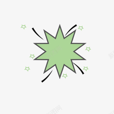绿色能源图标绿色爆炸线图标图标