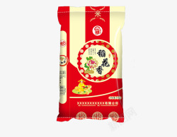 红色稻花香袋装米产品素材