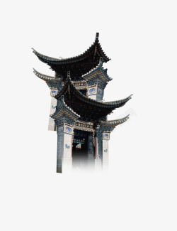 中国风徽式建筑屋檐素材