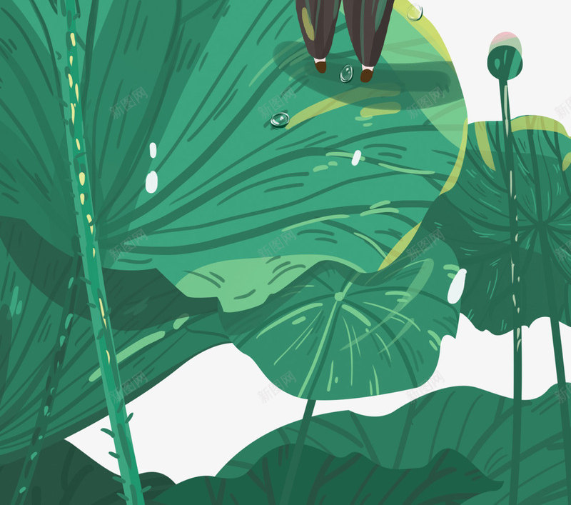 卡通手绘站在荷叶上躲雨的孩psd免抠素材_88icon https://88icon.com 上躲雨的孩子 免抠卡通人物 免抠卡通手绘站在荷叶上躲雨的孩子免费下载 卡通 手绘 站在荷叶 荷花包装 雨滴装饰