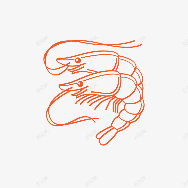 橘黄色手绘的小龙虾png免抠素材_88icon https://88icon.com 免抠图 小龙虾 效果图 海产品 装饰图 装饰画 食物