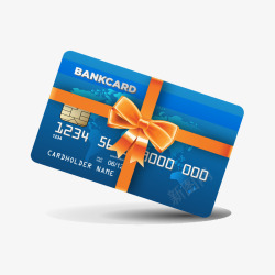 信用卡模型绑着蝴蝶结的银行卡矢量图高清图片