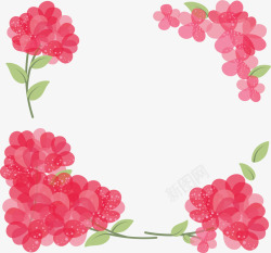 粉红花丛可爱粉红浪漫花藤矢量图高清图片
