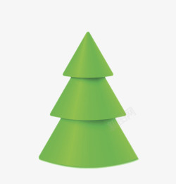 绿色圣诞树金字塔形图案素材