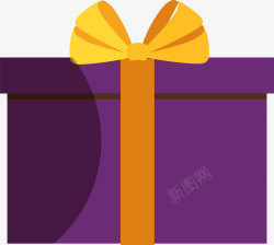 紫色包装礼物盒素材
