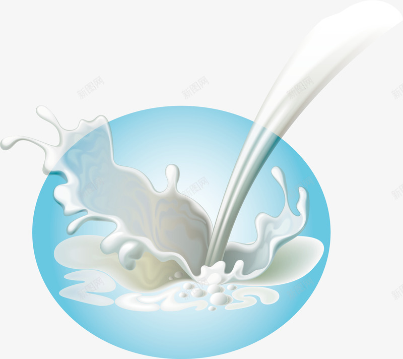 倒牛奶效果图矢量图ai免抠素材_88icon https://88icon.com 倒牛奶效果 牛奶 饮料 矢量图