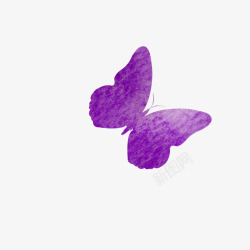 紫色唯美水彩蝴蝶素材