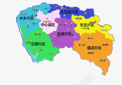 东莞城市区域划分地图素材