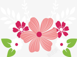 芙蓉花花束标题框素材