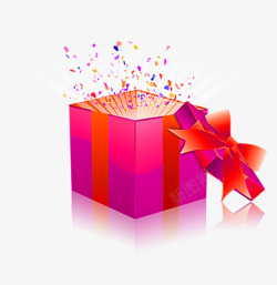 紫红色的蝴蝶新年节日礼盒装饰高清图片