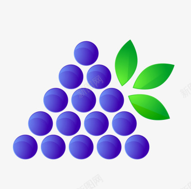 蓝色纹理三角形葡萄logo图标图标