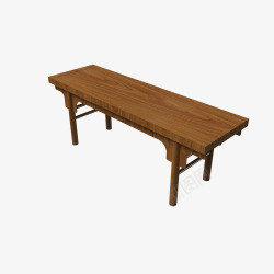棕色简单古典中式书桌素材