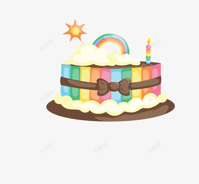 手绘彩虹生日蛋糕png免抠素材_88icon https://88icon.com 免抠图 彩虹 效果图 生日蛋糕 蜡烛 装饰图 装饰画