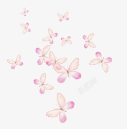 粉色透明蝴蝶背景素材