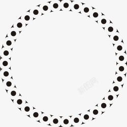 手绘黑色圆圈圆点素材