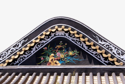 古典民族墙饰中国民族特色圆弧彩色印花屋檐高清图片