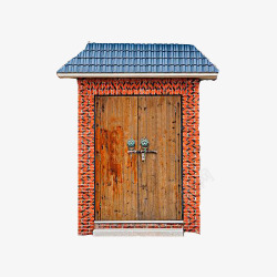 砖红色城楼门头中国风门头高清图片