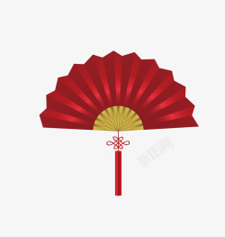 红色的扇子素材