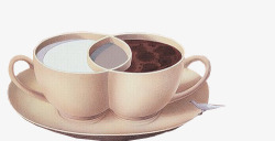 复古创意咖啡杯创意交叠的咖啡杯高清图片
