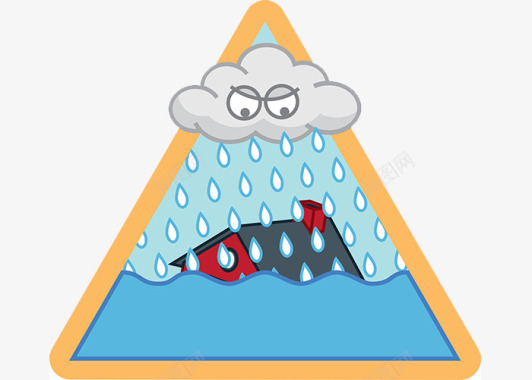 下雨的创意天气图标图标