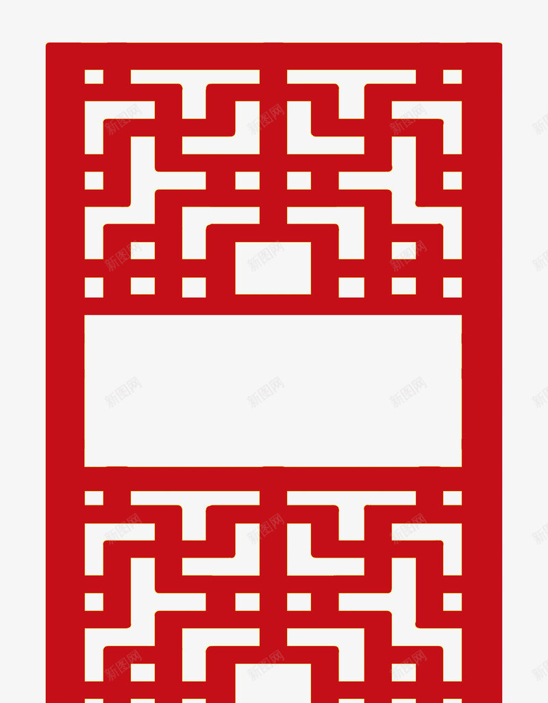 中国传统格子门png免抠素材_88icon https://88icon.com 中式 元旦门 古风 相框 红色 边框