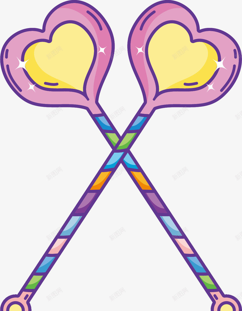 心形魔法棒矢量图ai免抠素材_88icon https://88icon.com 儿童 可爱 心形 梦幻 紫色 魔法棒 矢量图