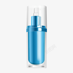 蓝色系列化妆品瓶子效果图素材