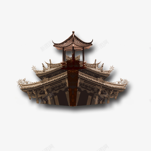 中式建筑阁楼png免抠素材_88icon https://88icon.com 古典 复古 建筑 阁楼