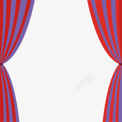 古风透明帘子红帘子效果图矢量图素材