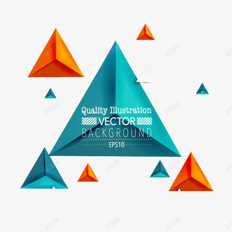 立体三角物体png免抠素材_88icon https://88icon.com 个性 几何元素 橙色 海报 蓝色 装饰物