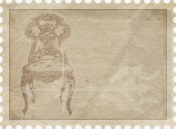 复古印有凳子的邮票素材