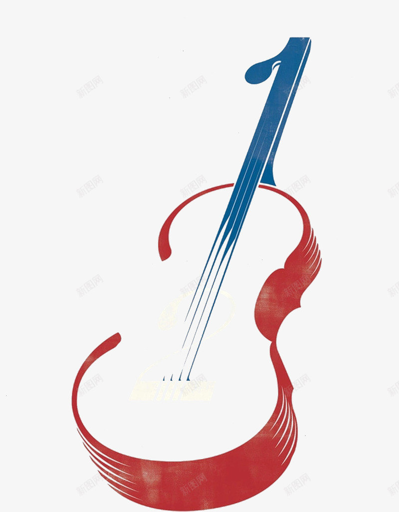 红蓝数字提琴书刊封面png免抠素材_88icon https://88icon.com 书刊封面 提琴 数字 红色 蓝色 设计