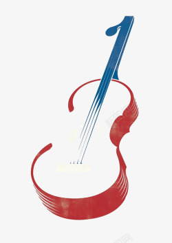 红蓝数字提琴书刊封面素材