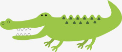 尖牙绿色鳄鱼矢量图高清图片