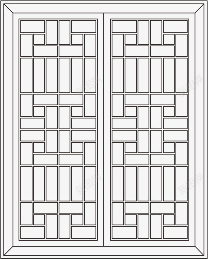 传统古典中式窗png免抠素材_88icon https://88icon.com 中式门窗 传统 古典 手绘 线条图