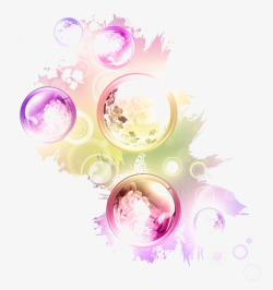 有质感的彩色泡泡元素素材