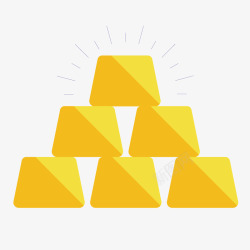 黄色三角形金条矢量图素材