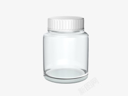 透明白色盖子的广口瓶实物素材