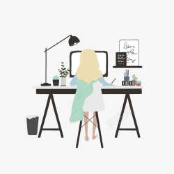 美女企业内部培训矢量图素材